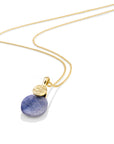 Blue Aventurine Medium Oval Fuse Ketting set | Goudkleurig