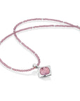 Aubergine Quartz Cushion Cut Amulet Ketting set | Zilver