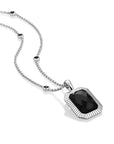 Onyx Baguette Ketting Set | Zilver
