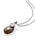 Smoky Quartz Medium Oval Fuse Rope Ketting Set | Zilver