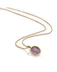 Amethyst Twist Pendant Ketting set | Goudkleurig