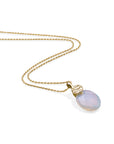 Opalite Medium Oval Fuse Ketting Set | Goudkleurig