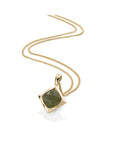 Lime Jade Cushion Cut Ketting Set | Goudkleurig