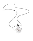 Pearl Cushion Cut Ketting Set | Zilver