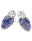 Blue Aventurine Blossom Fuse Push Back Oorbellen set | Zilver
