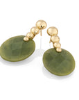 Southern Jade Large Oval Bubble Push Back Oorbellen set | Goudkleurig