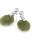 Southern Jade Large Oval Bubble Push Back Oorbellen set | Zilver