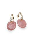 Sunstone Medium Oval Tube Huggies CZ Oorbellen set | Goudkleurig