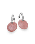 Sunstone Medium Oval Tube Huggies CZ Oorbellen set | Zilver