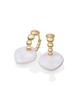 Parel Cushion Cut Bubble Huggies Oorbellen set | Goudkleurig