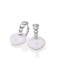 Parel Cushion Cut Bubble Huggies Oorbellen set | Zilver