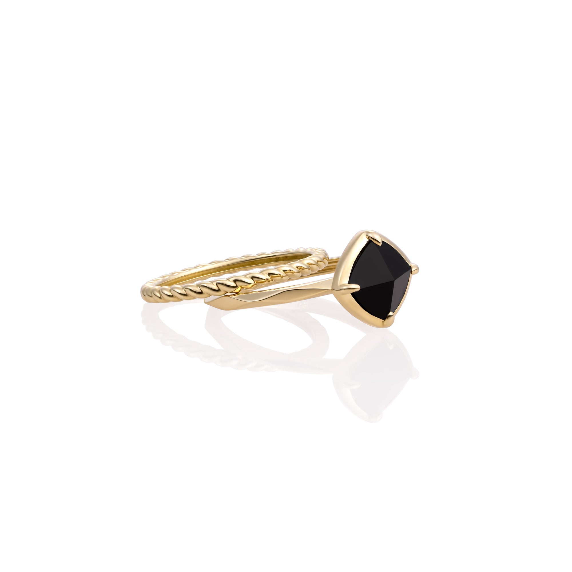 Onyx Edge Ringen Stack | 9 karaat