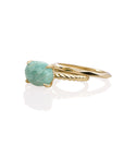 Rich Green Amazonite Twist Ringen Stack | 9 karaat