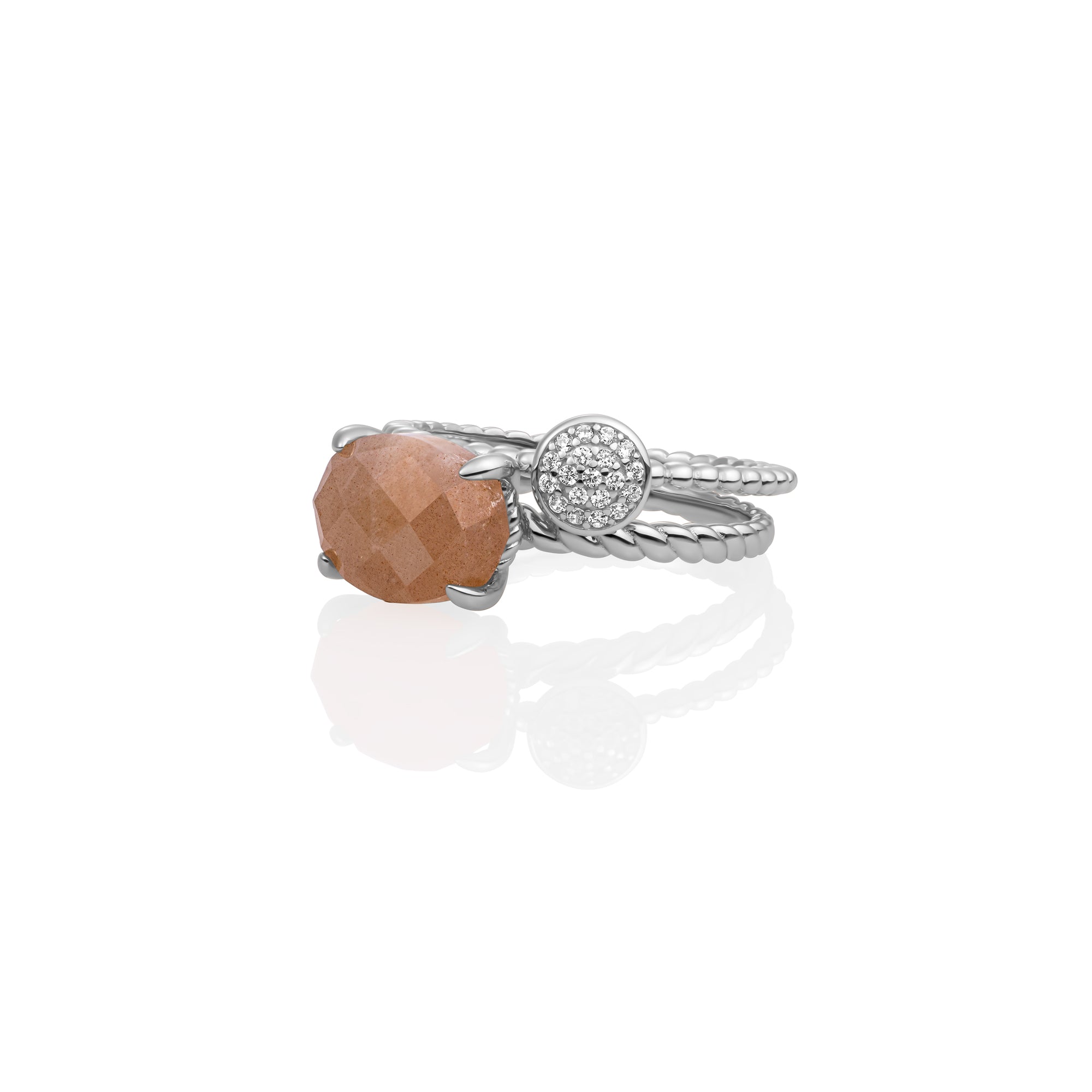 Sunstone Twist Ringen Stack | Zilver