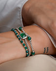 armbanden met groene onyx edelsteen gemaakt van echt zilver