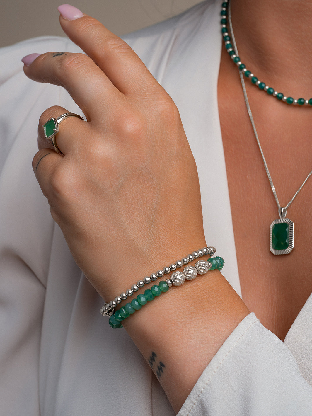 Zilveren edelsteen armband voor dames