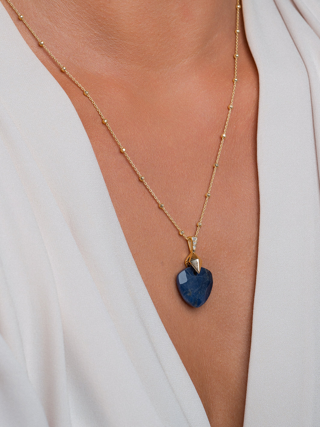Sodalite Trillion Cut ketting edelsteen