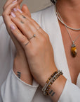Tiger Eye Bold Mix Armbanden Stack l Zilver
