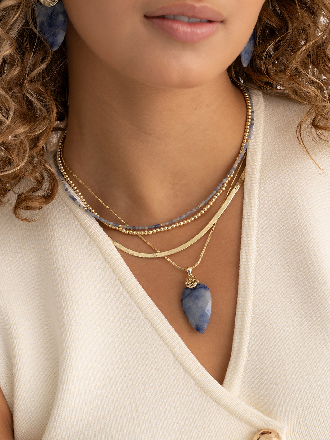 Blue Aventurine Blossom ketting edelsteen