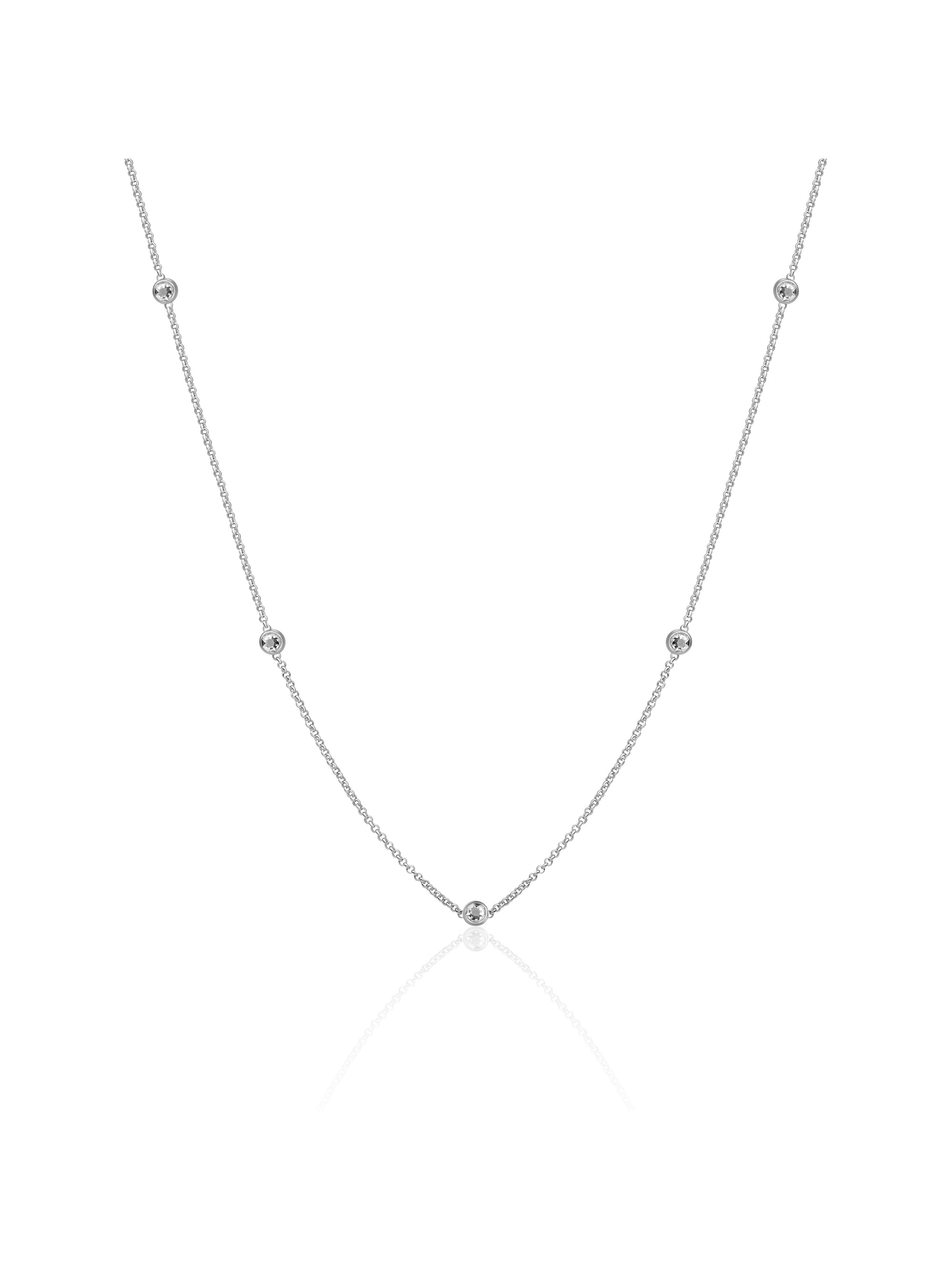 White CZ Beads Ankerketting | Zilver
