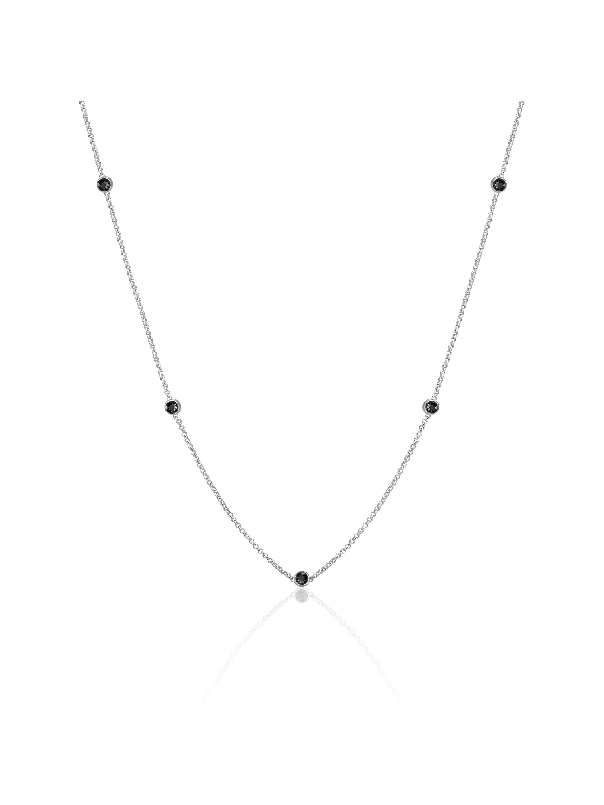 Black CZ Beads Ankerketting | Zilver