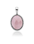 Twist pendant - Rose Quartz