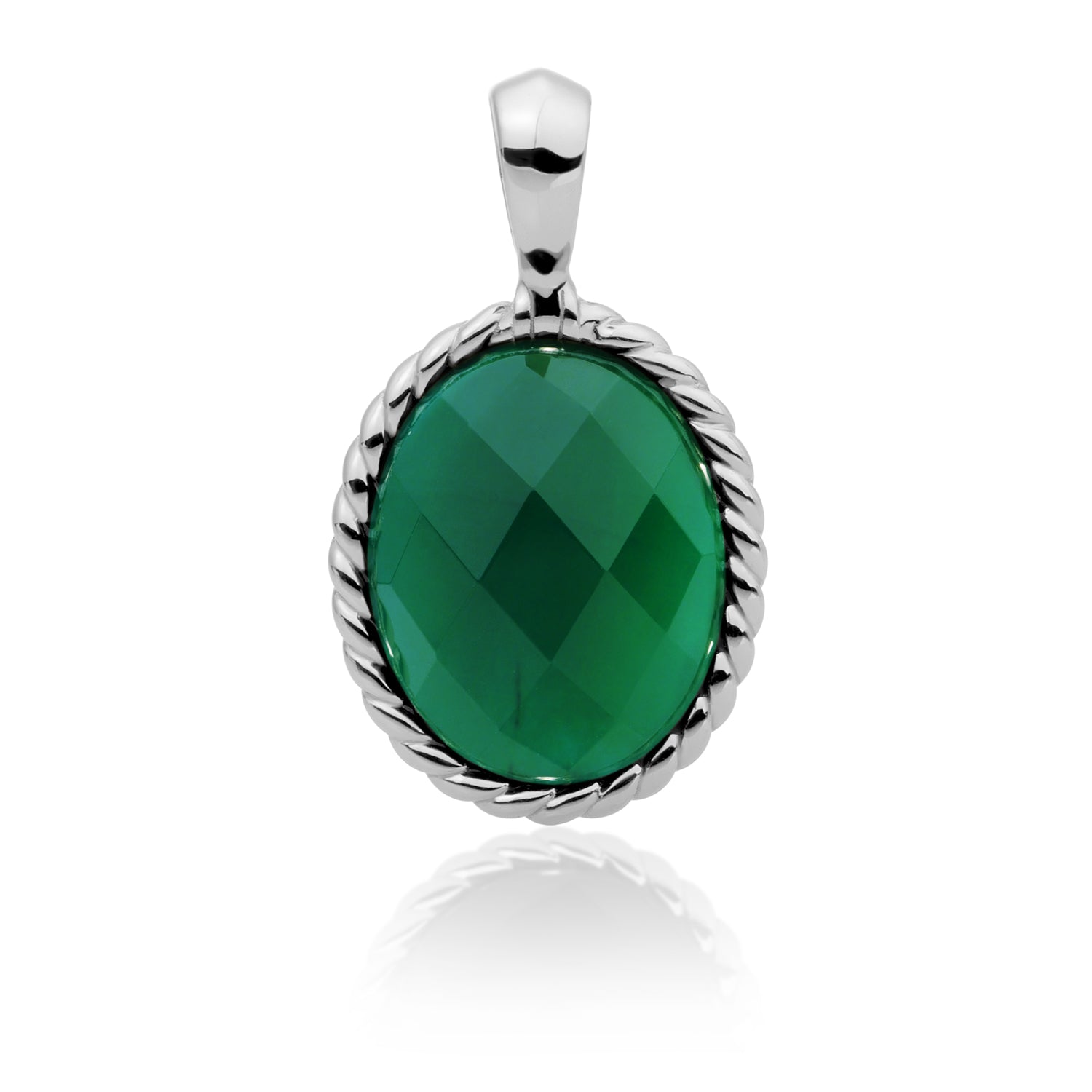 Twist Pendant l Green Onyx
