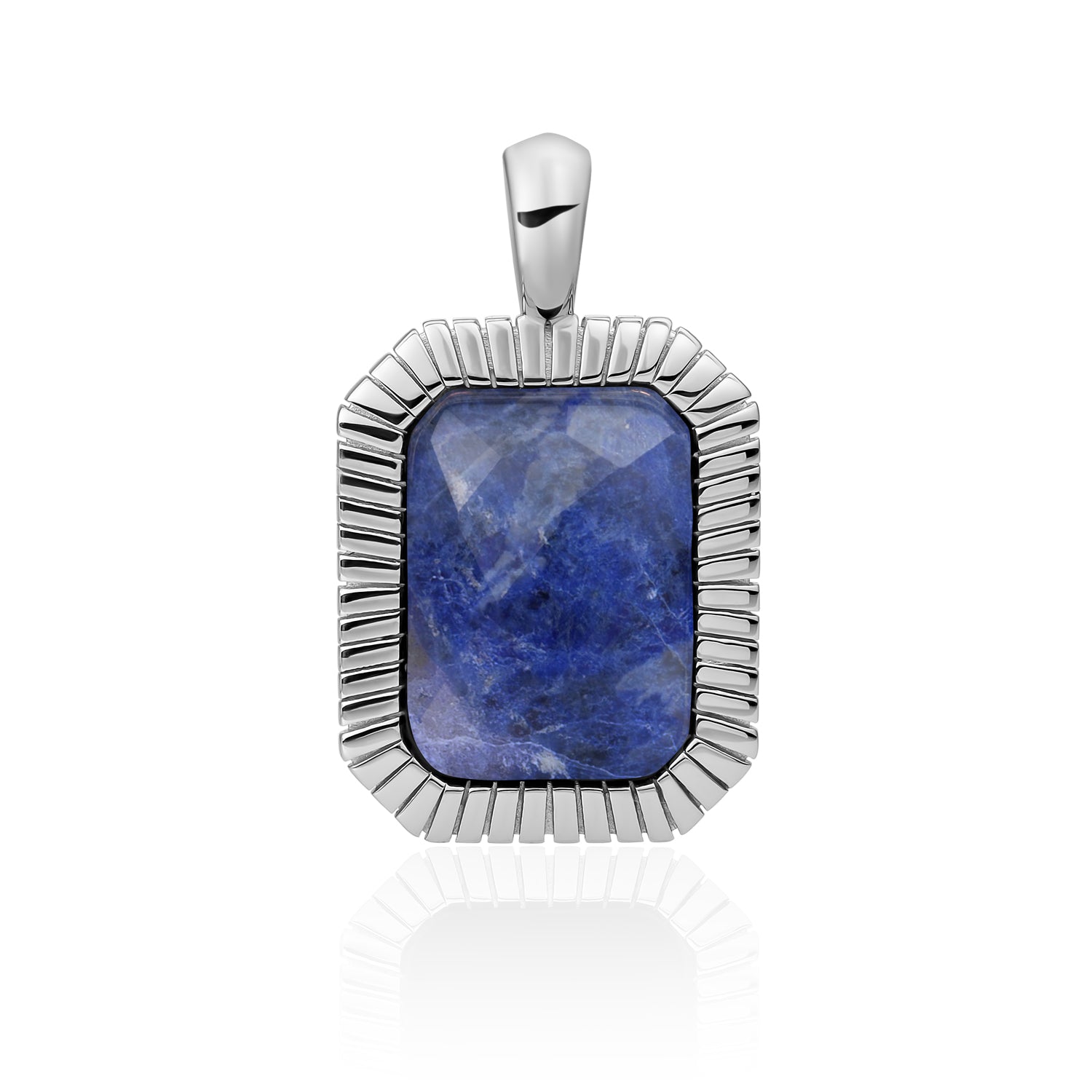 edelsteen hanger gemaakt van zilver met blauwe edelsteen van Sparkling