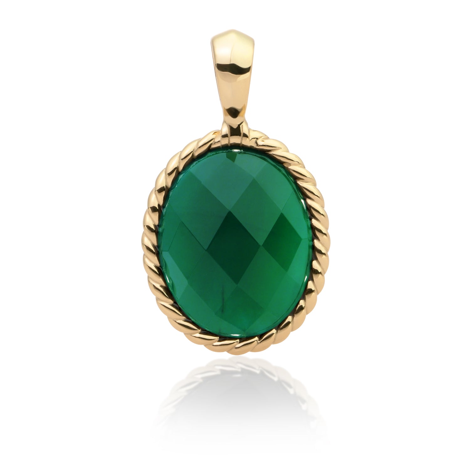 Twist Pendant l Green Onyx