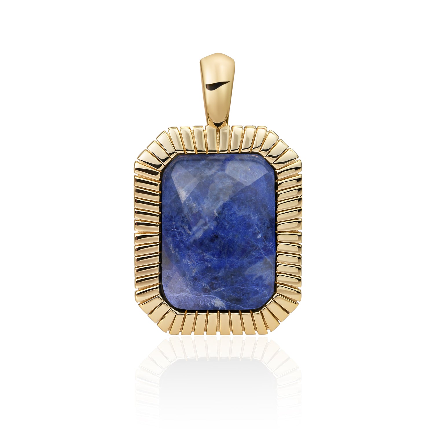 hanger voor aan ketting met blauwe edelsteen