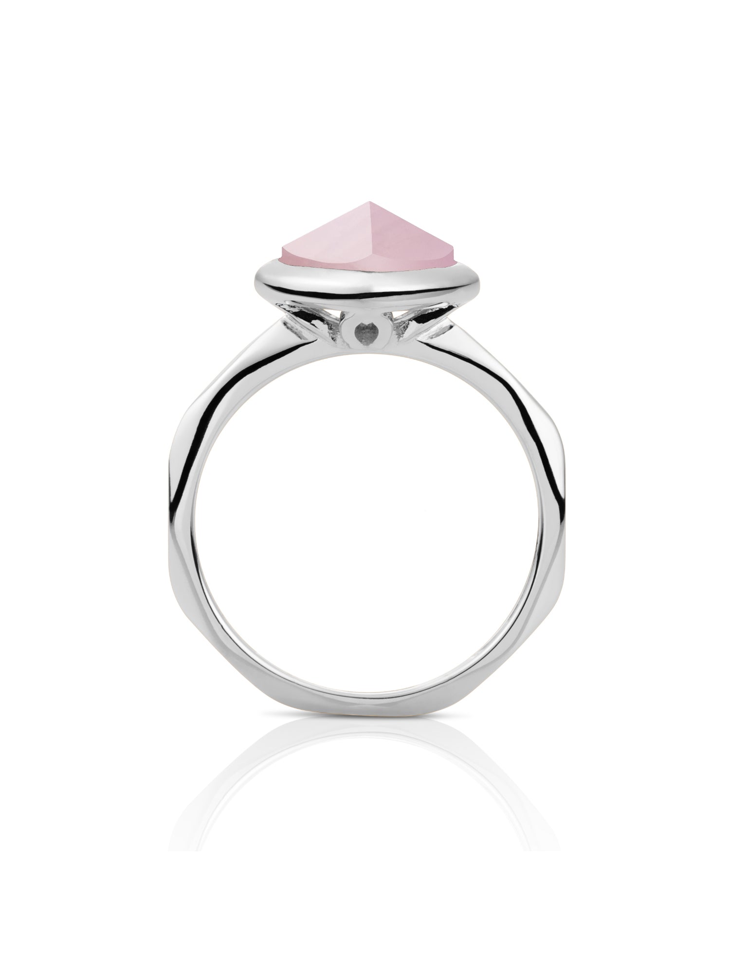 Edge Ring Rose Quartz | Zilver