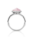 Edge Ring Rose Quartz | Zilver