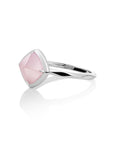 Edge Ring Rose Quartz | Zilver