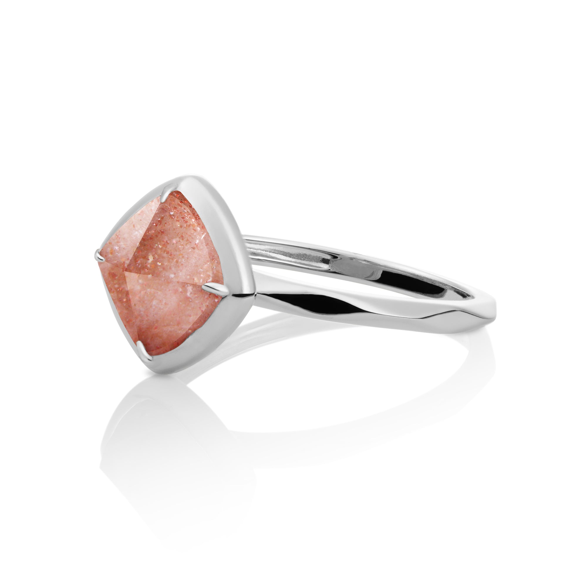 Edge Ring Sunstone | Zilver