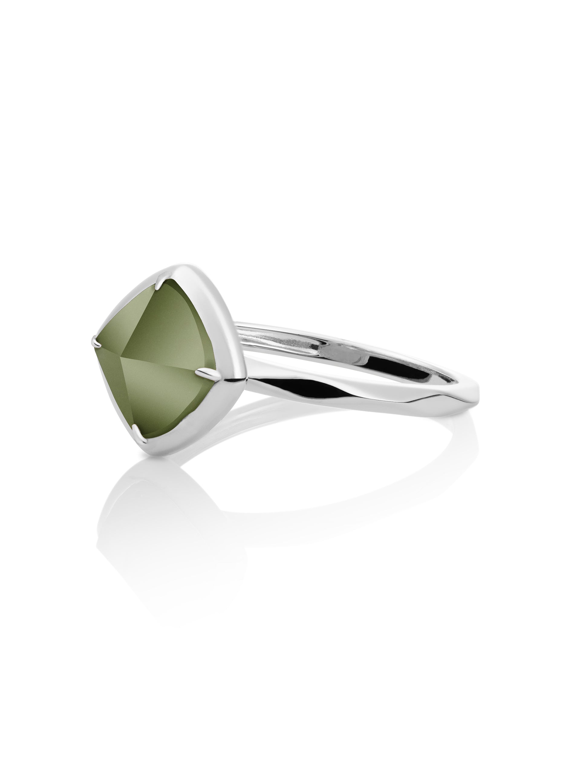 Edge Ring Lime Jade | Zilver