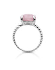 Twist Ring Rose Quartz - Zilver
