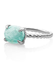 Twist Ring Rich Green Amazonite | Zilver