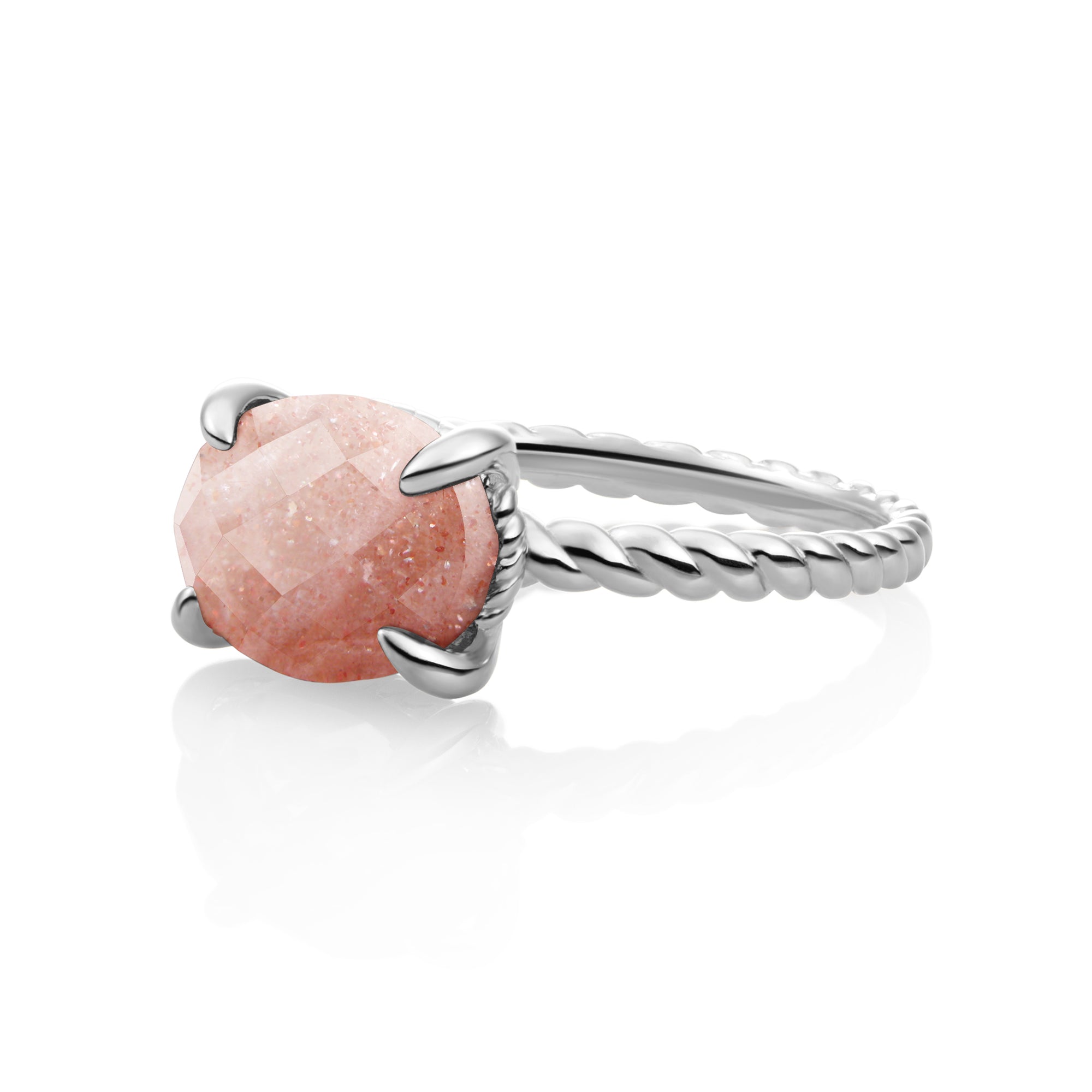 Twist Ring Sunstone | Zilver