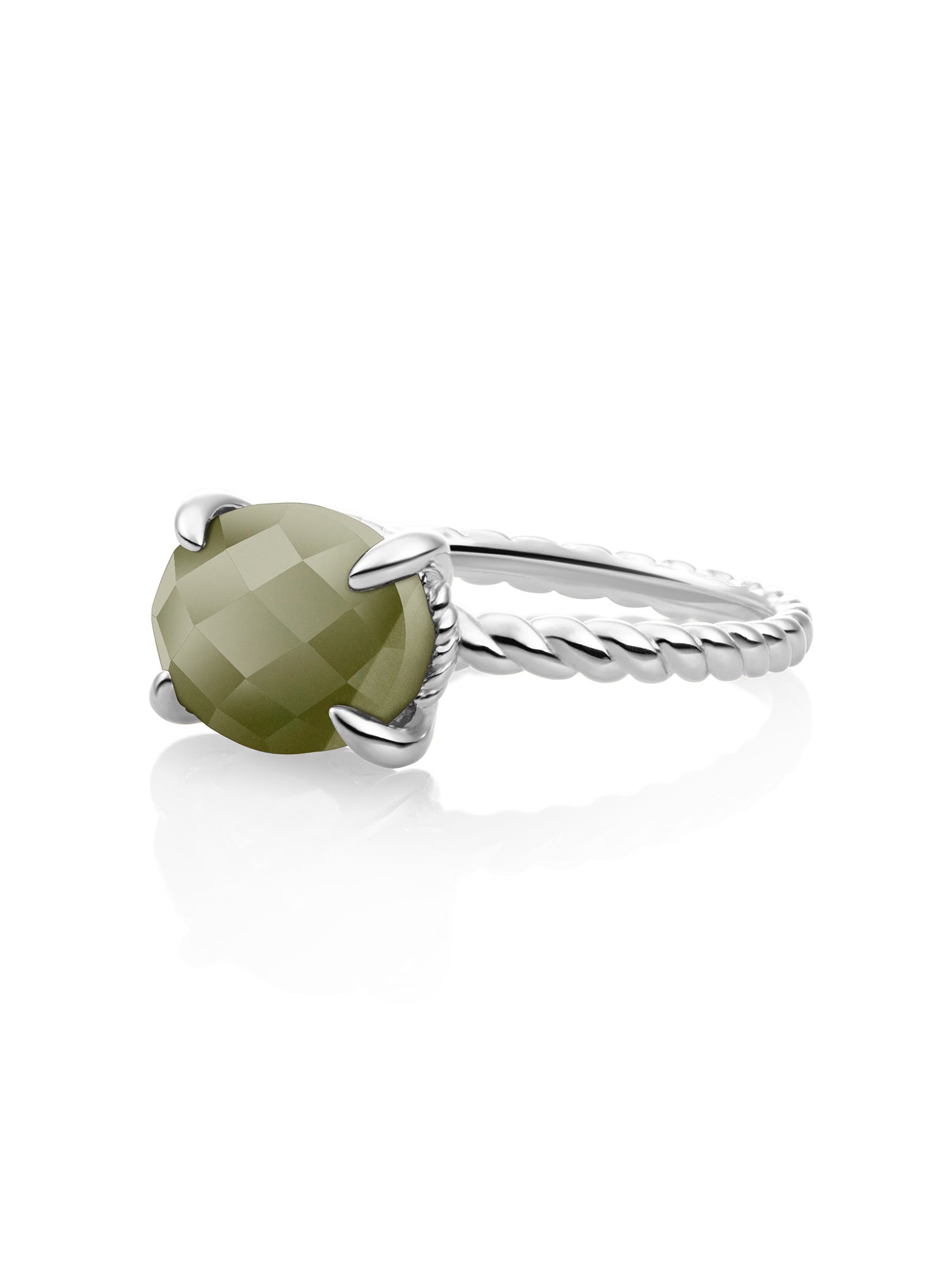 Twist Ring Lime Jade | Zilver