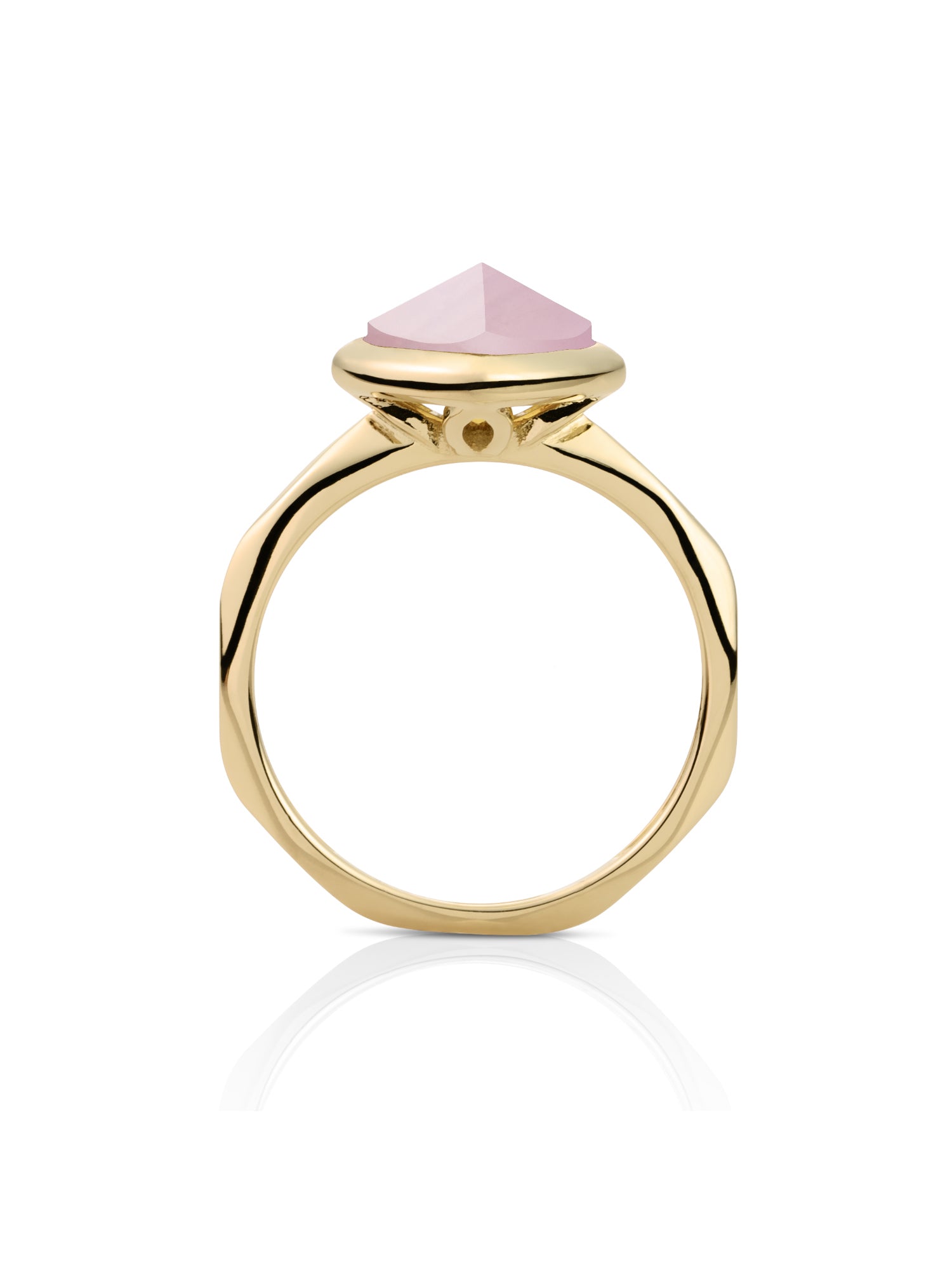 Edge Ring Rose Quartz | 9 karaat