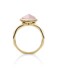 Edge Ring Rose Quartz | 9 karaat