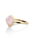 Edge Ring Rose Quartz | 9 karaat