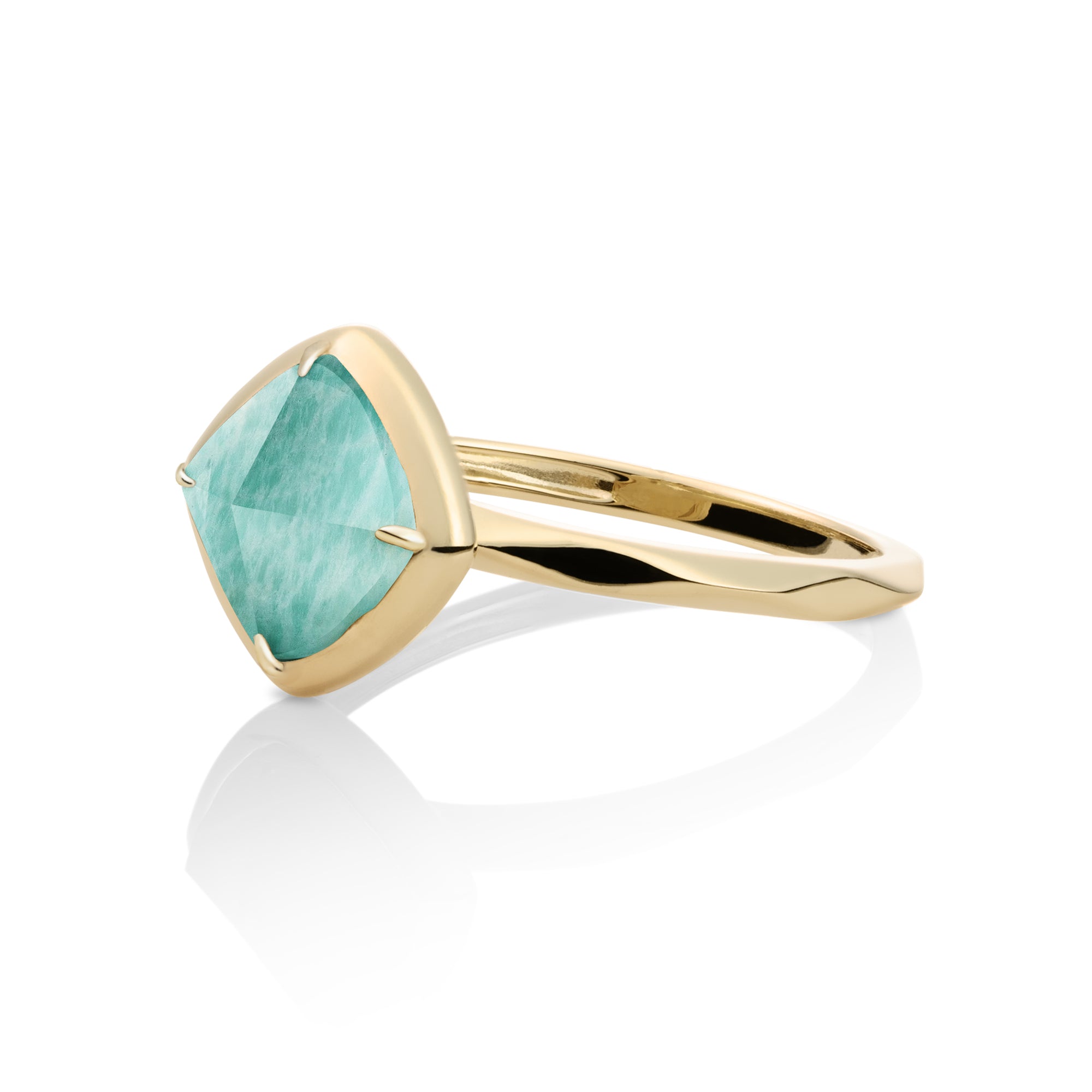 Edge Ring Rich Green Amazonite | 9 karaat