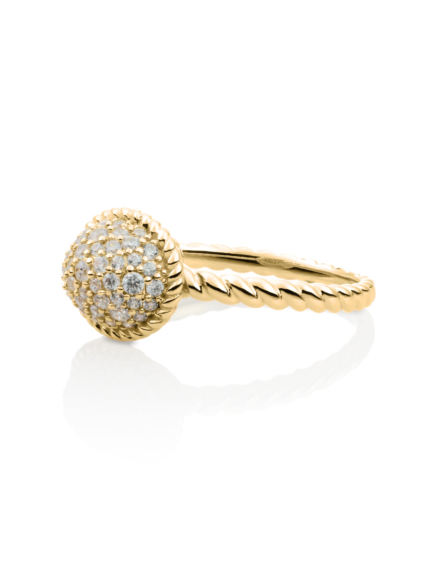 Twist Ring Zirconia | 9 karaat