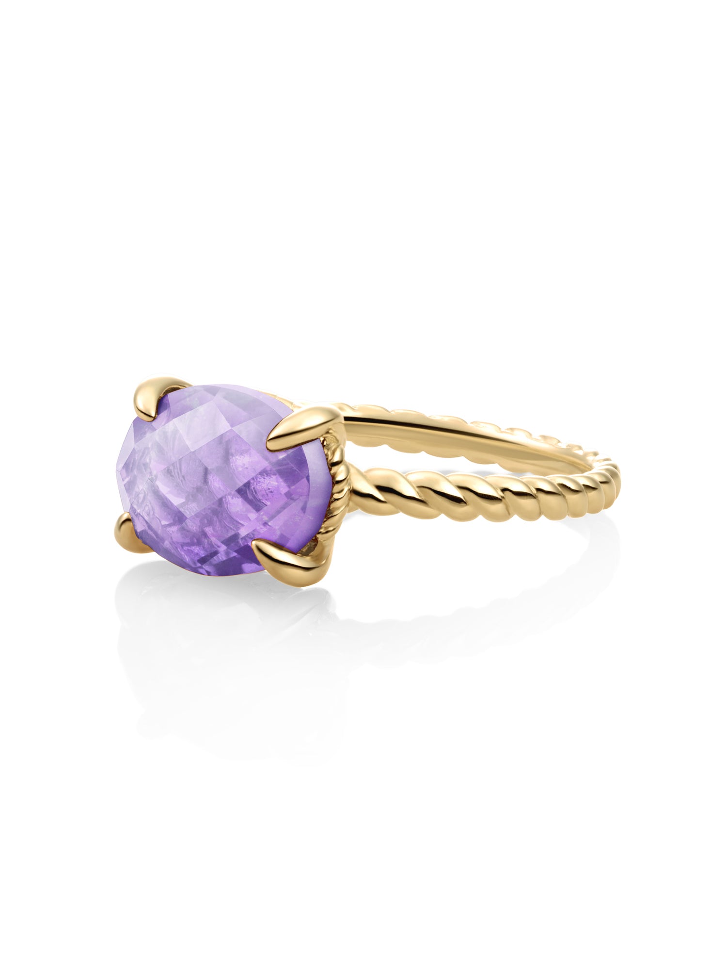 Twist Ring Amethyst | 9 karaat