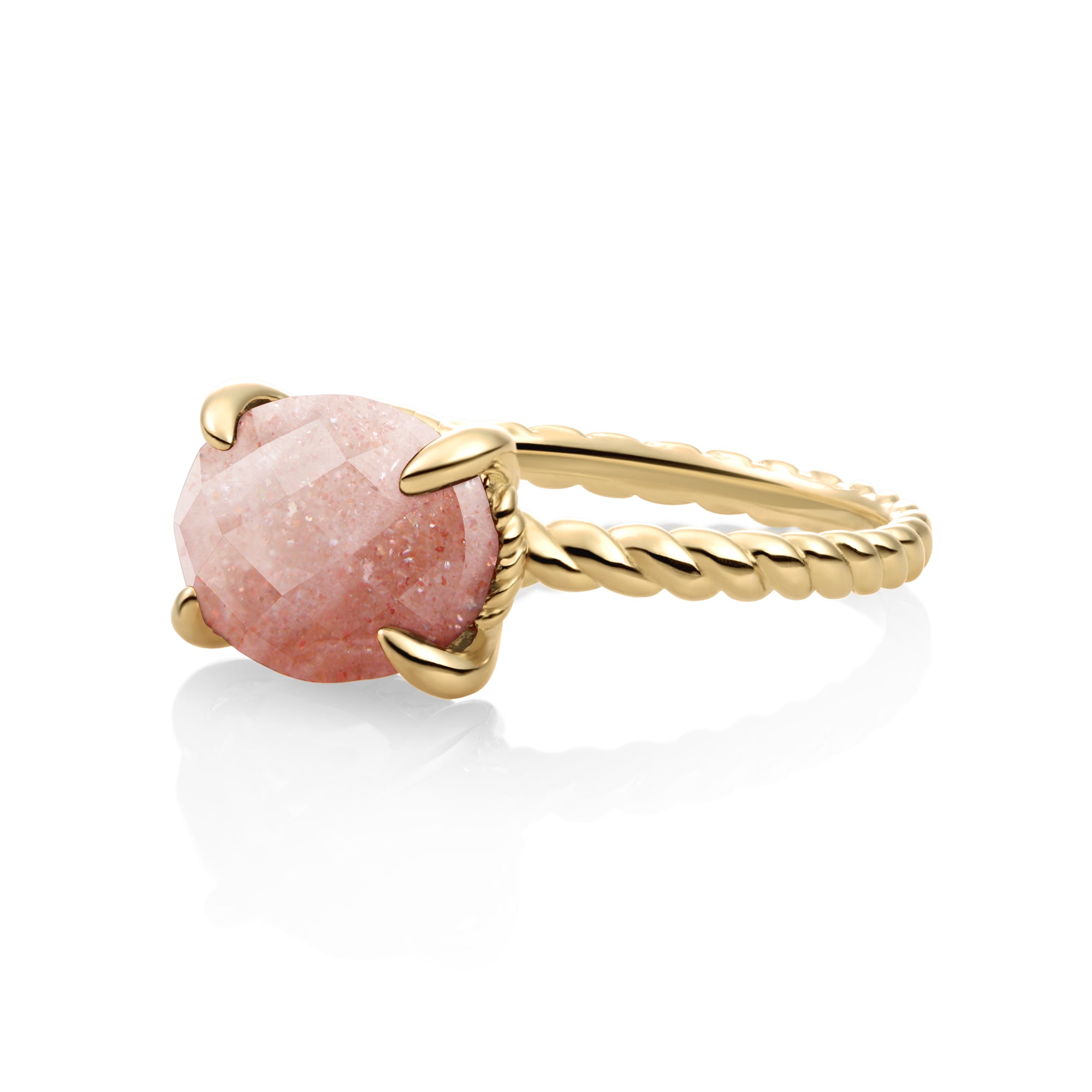 Twist Ring Sunstone | 9 karaat