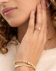 Essentials Wave Mix Saturn Bangle Armbanden Stack | Goudkleurig