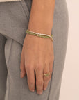 Lime Jade Tennis Armbanden Stack | Goudkleurig