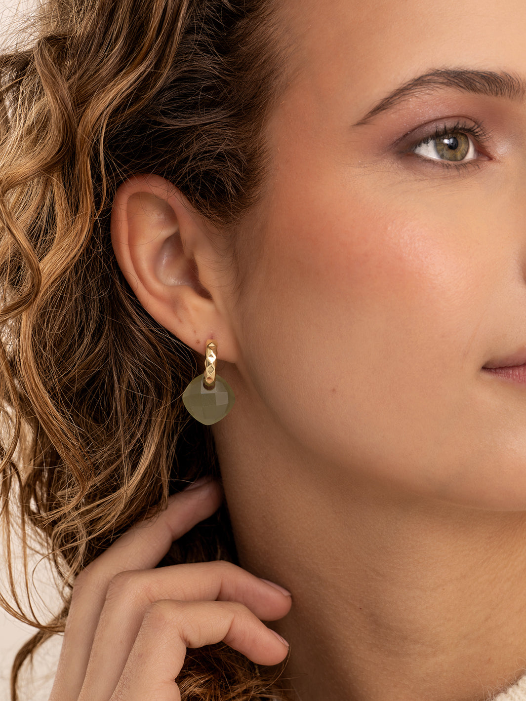 Lime Jade Cushion Cut oorbel edelstenen