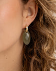 Lime Jade Leaf oorbel edelstenen